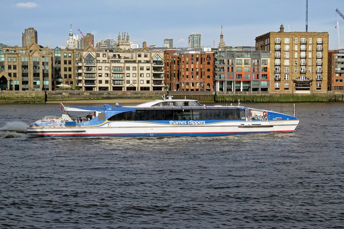 A Thames Clipper on the River Thames in London