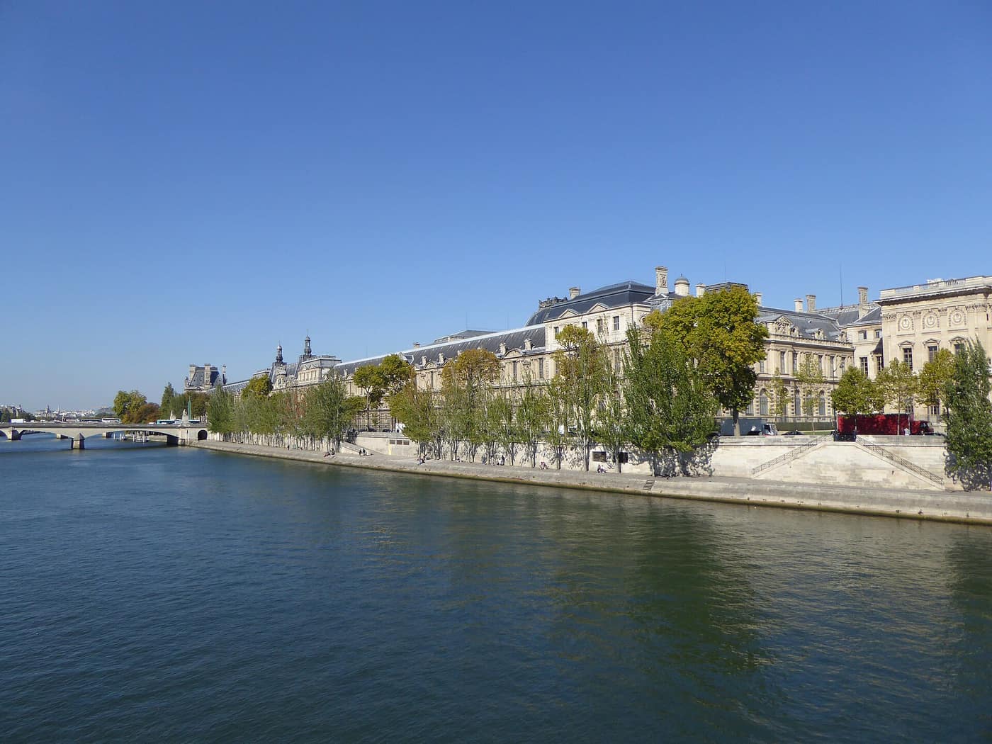 The Louvre Palace along the Seine in Paris