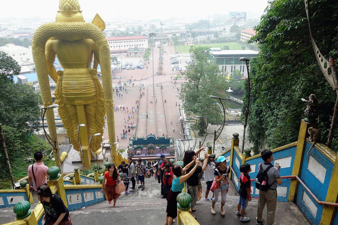 The steps and the Lord Murugan statue at Batu Caves